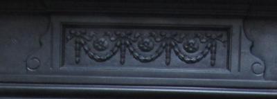 Antique Edwardian cast iron stove fire surround - Close Up